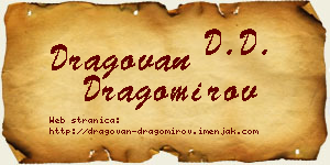 Dragovan Dragomirov vizit kartica